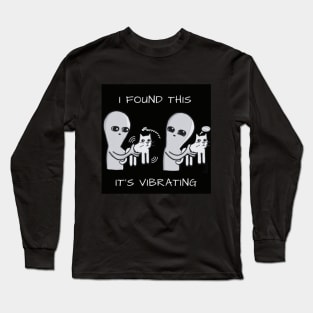 UFO Chronicles Podcast: Alien Vibrating Cat Long Sleeve T-Shirt